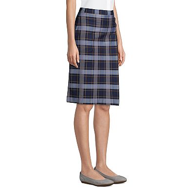 Women's Lands' End Plaid Below the Knee A-line Skirt