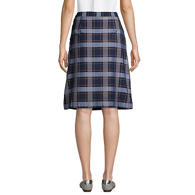 Women's Lands' End Plaid Below the Knee A-line Skirt