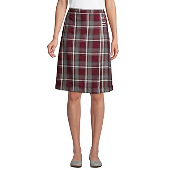 Women's Lands' End Plaid Below the Knee A-line Skirt