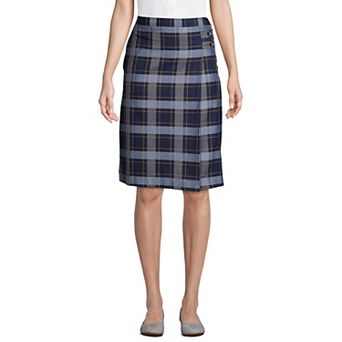 Women's Lands' End Plaid Below the Knee A-line Skirt