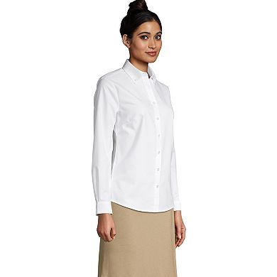 Women's Lands' End Long Sleeve Oxford Dress Shirt