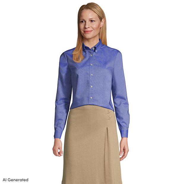 fitted lace wedding dress Ladies Long Sleeve Dress Shirt – Brooks Brothers main image 1