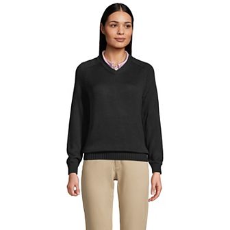 Women's Lands' End Cotton Modal V-Neck Sweater