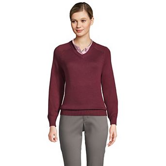 Women's Lands' End Cotton Modal V-Neck Sweater