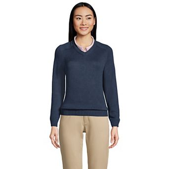Women's Lands' End Cotton Modal V-Neck Sweater