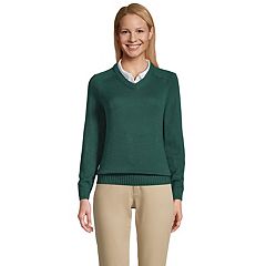 Lands' End School Uniform Women's Cotton Modal Cardigan Sweater - XX Small  - Evergreen