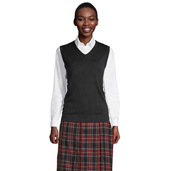 Women's Lands' End Cotton Modal Fine Gauge Sweater Vest