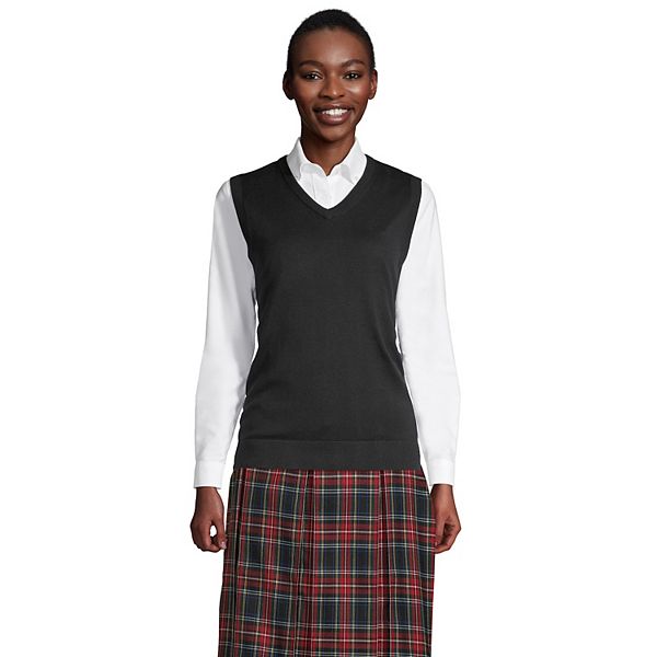 Women's Lands' End Cotton Modal Fine Gauge Sweater Vest