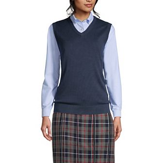 Women's Lands' End Cotton Modal Fine Gauge Sweater Vest