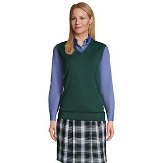 Women's Lands' End Cotton Modal Fine Gauge Sweater Vest