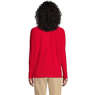 Women's Lands' End Lightweight Fleece Quarter Zip Pullover