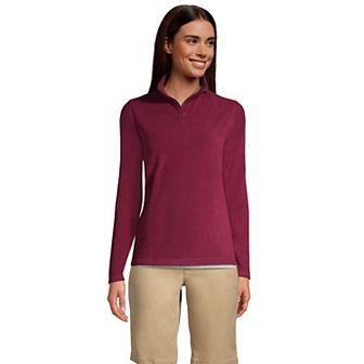 Women's Lands' End Lightweight Fleece Quarter Zip Pullover
