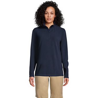 Women's Lands' End Lightweight Fleece Quarter Zip Pullover