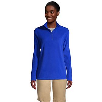 Women's Lands' End Lightweight Fleece Quarter Zip Pullover