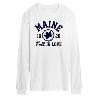 Men's Maine Fall In Love Long Sleeve Graphic Tee