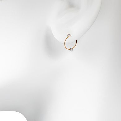 LC Lauren Conrad Gold Tone Simulated Crystal Nickel Free 5-Pair Earring Set