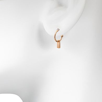 LC Lauren Conrad Gold Tone Simulated Crystal Nickel Free 5-Pair Earring Set