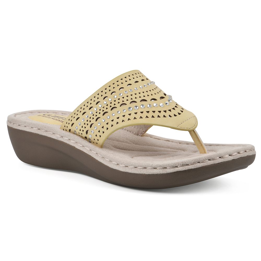 Sandales à Bride Cliffs By White Mountain - Wedge Bas - Taille 8.5 US - Blanc - Occasion