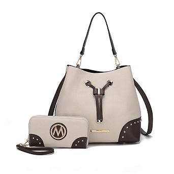 MKF Collection Color Block Bucket Bag 2-in-1 Shoulder & Crossbody with Wallet by Mia K