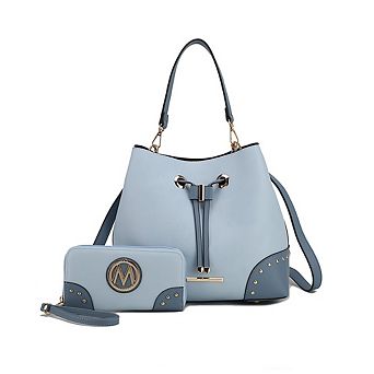 MKF Collection Color Block Bucket Bag 2-in-1 Shoulder & Crossbody with Wallet by Mia K