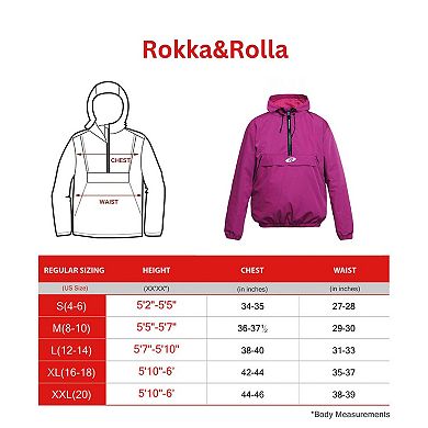 Women's Rokka&Rolla Mesh Lined Pullover Anorak Track Jacket Windbreaker