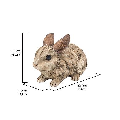 8.75" Brown and Black Large Driftwood Rabbit Outdoor Statue
