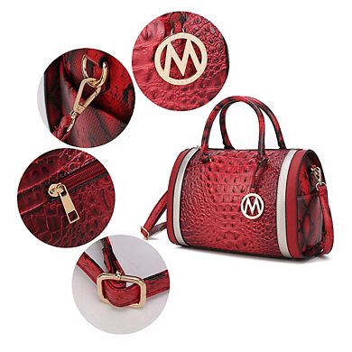 MKF Collection Eleanor Faux Crocodile Embossed Women's Satchel Handbag by Mia K