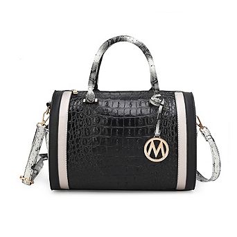 MKF Collection Eleanor Faux Crocodile Embossed Women's Satchel Handbag by Mia K