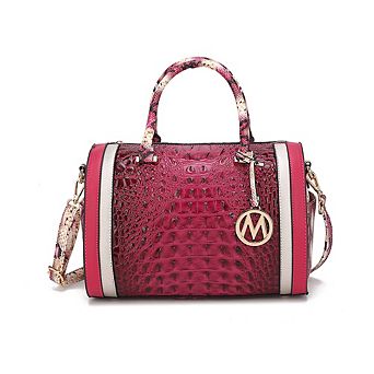 MKF Collection Eleanor Faux Crocodile Embossed Women's Satchel Handbag by Mia K