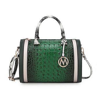 MKF Collection Eleanor Faux Crocodile Embossed Women's Satchel Handbag by Mia K
