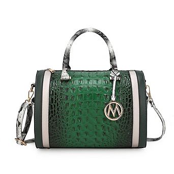 MKF Collection Eleanor Faux Crocodile Embossed Women's Satchel Handbag by Mia K
