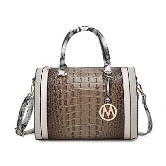 MKF Collection Eleanor Faux Crocodile Embossed Women's Satchel Handbag by Mia K