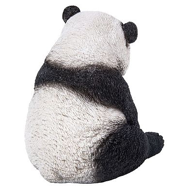 6" Black and White Drowsy Panda Sitting Garden Statue