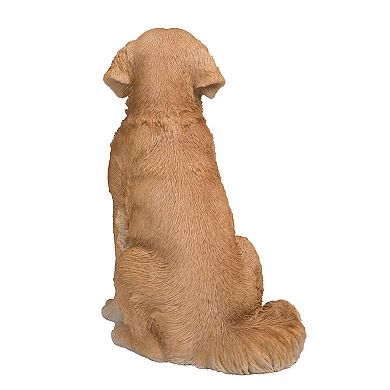 14" Brown and Black Sitting Retriever Dog Statue