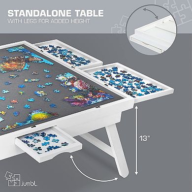 1500 Piece Puzzle Board, 27” x 35” Wooden Jigsaw Puzzle Table Board