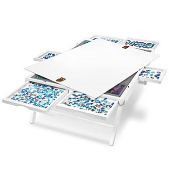 1500 pc Puzzle Board, 27” x 35” Wooden Jigsaw Puzzle Table Board