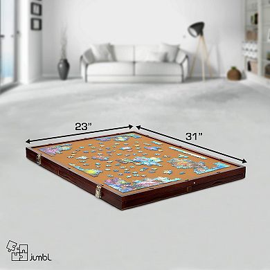 1000 Piece Puzzle Board 23” x 31” with Drawers and Removable Cover