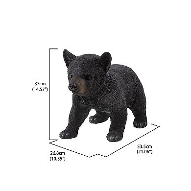 14.5" Black and Brown Bear Cub Walking Statue