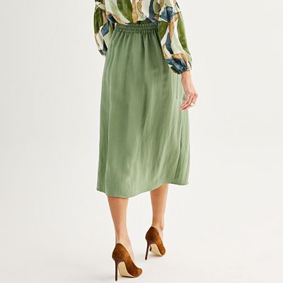 Warehouse utility midi wrap skirt sales