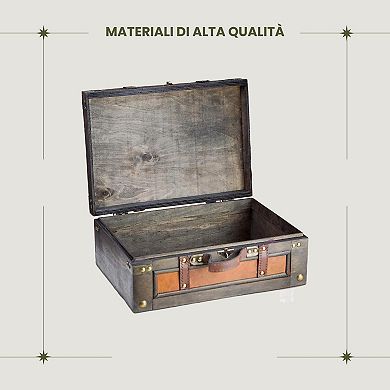 Unique Handmade Decorative Wooden Treasure Chest with Lock