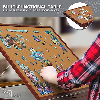 Jumbl 1500 Piece Puzzle Board, 27” x 35” Wooden Jigsaw Puzzle Table Board
