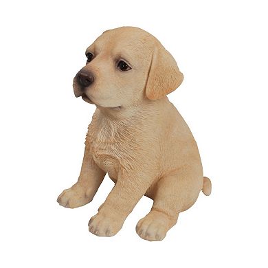 6.5" Beige Labrador Retriever Puppy Sitting Postured Figurine