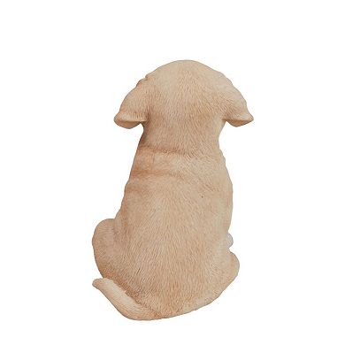 6.5" Beige Labrador Retriever Puppy Sitting Postured Figurine