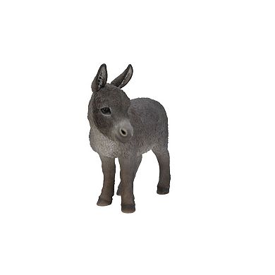 20.5" Grey Modern Standing Donkey Looking Left Statue