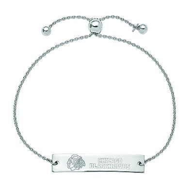 LogoArt Sterling Silver Chicago Blackhawks Adjustable Bracelet