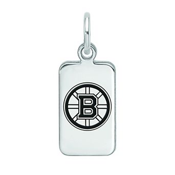 LogoArt Sterling Silver Enamel Boston Bruins Tag Pendant