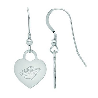 LogoArt Sterling Silver Minnesota Wild Heart Drop Earrings