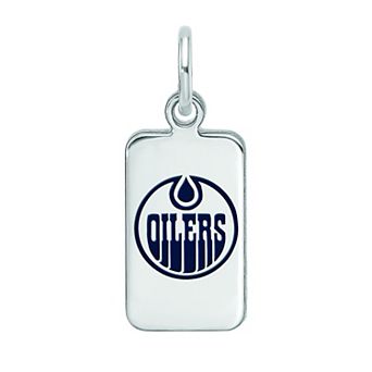 LogoArt Sterling Silver Enamel Edmonton Oilers Tag Pendant