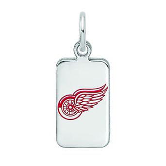 LogoArt Sterling Silver Enamel Detroit Red Wings Tag Pendant
