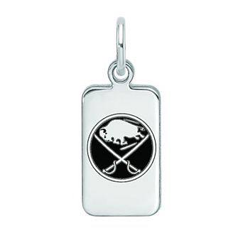 LogoArt Sterling Silver Enamel Buffalo Sabres Tag Pendant